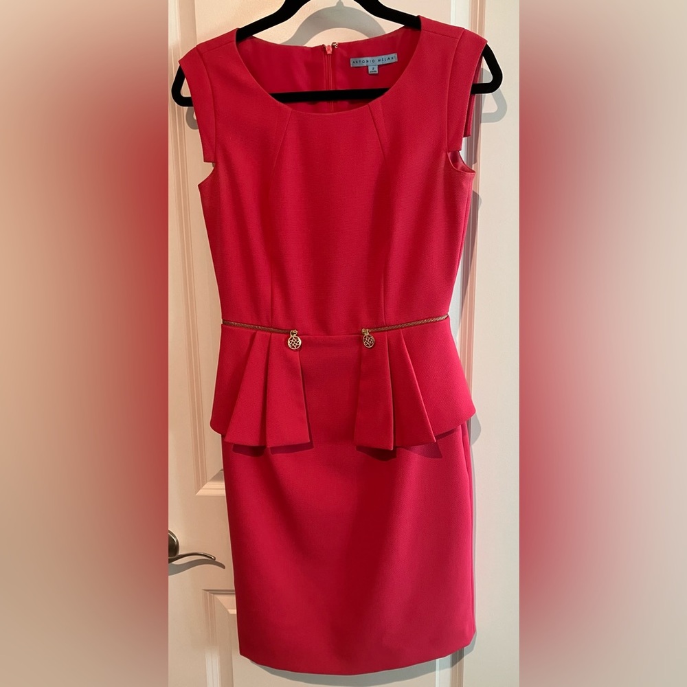 Antonio Melani hot pink peplum dress 2